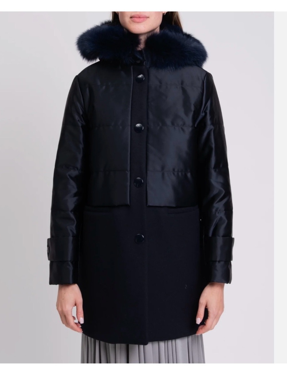 New - Sandro Paris Woman’s Gordon winter coat navy blue